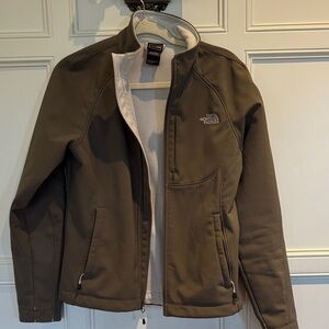 North Face women’s jacket. Lightweight and warm. Size M. Taupe/olive color